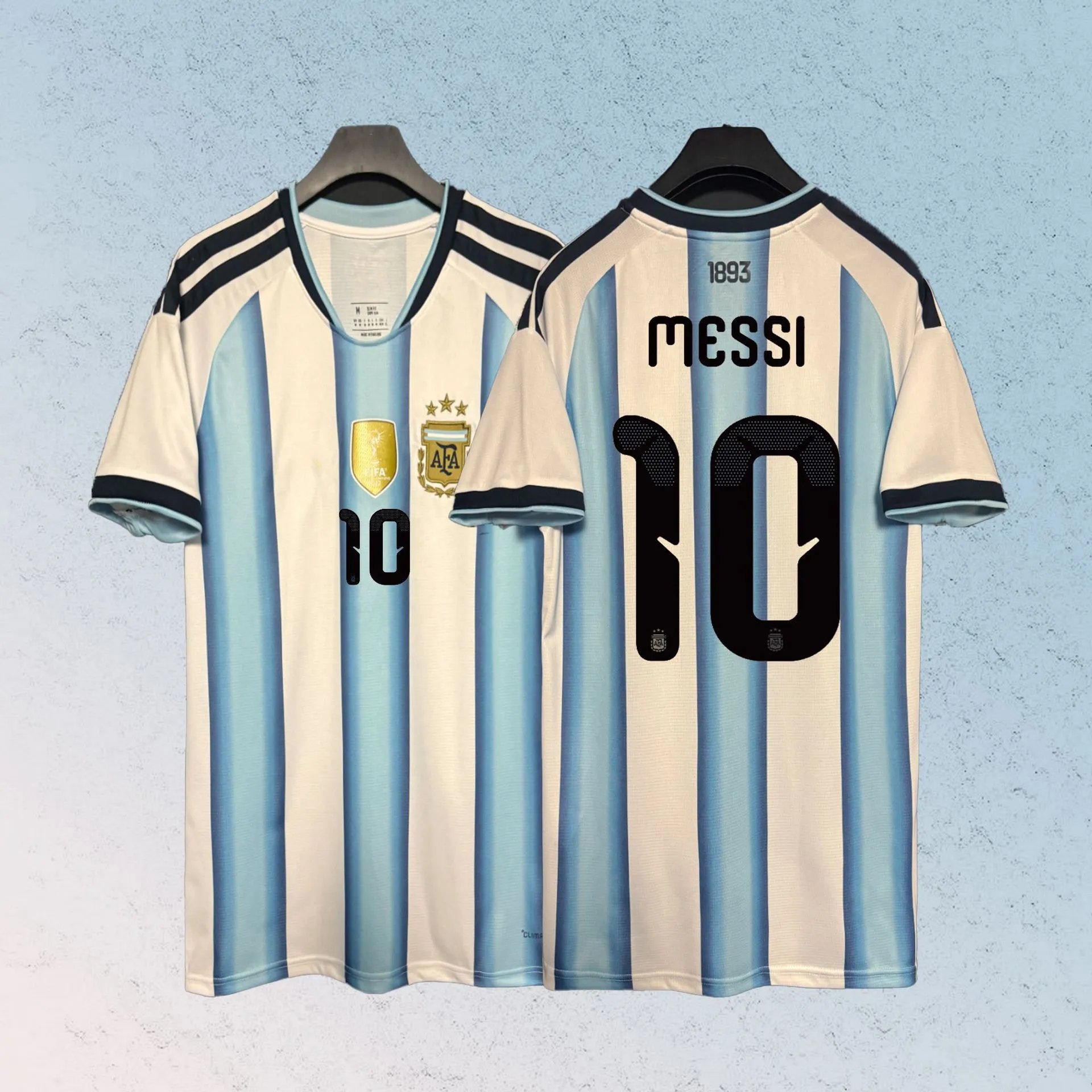 AFA Argentina National Team Home Jersey 2022-23 De Paul #7 Blue and White Striped Jersey - 3