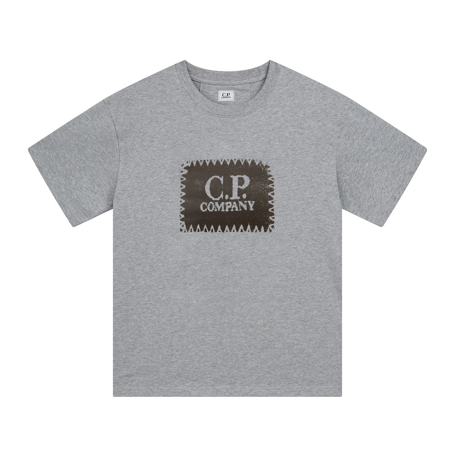 C.P. Company T-Shirts Logo Print Crewneck Short-Sleeve T-Shirt — 229 Heather Gray