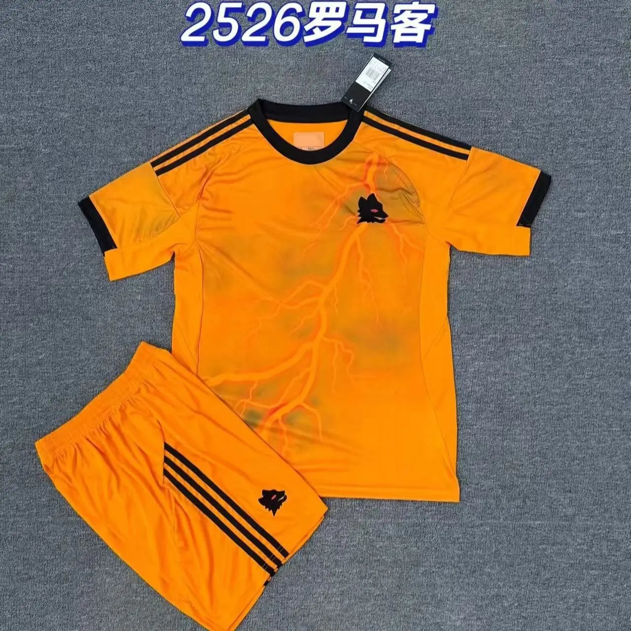 Adidas Football Jerseys Jersey and Shorts Set with Club National Team Crests — 25/26 Rome Away Kit