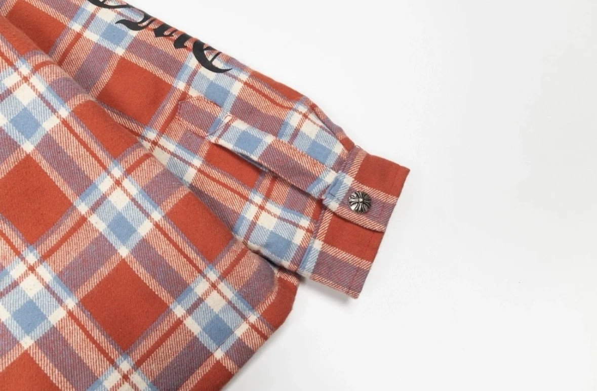 Supreme Plaid Shirt Orange Blue Multicolor Shirt - 22