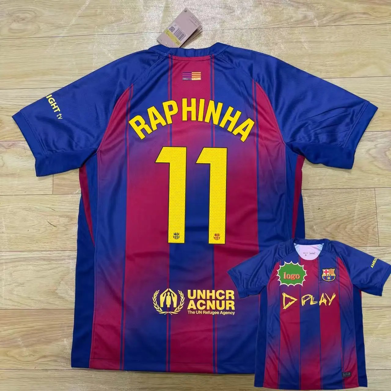 FC Barcelona Rashford #14 Home Jersey Blue Red Gradient Jersey - 7