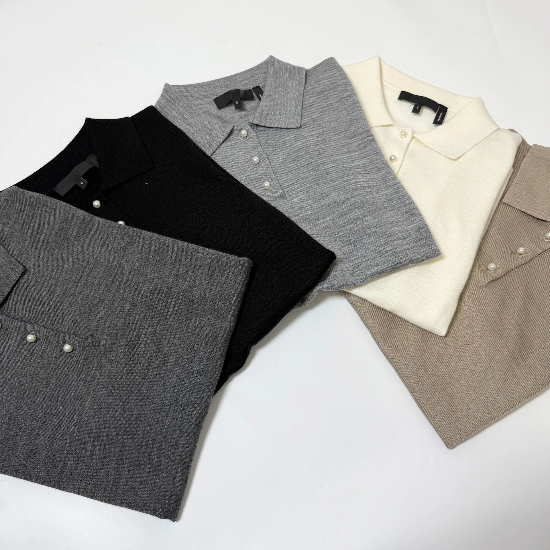 Design Knit Polo Shirt Beige Polo - 13