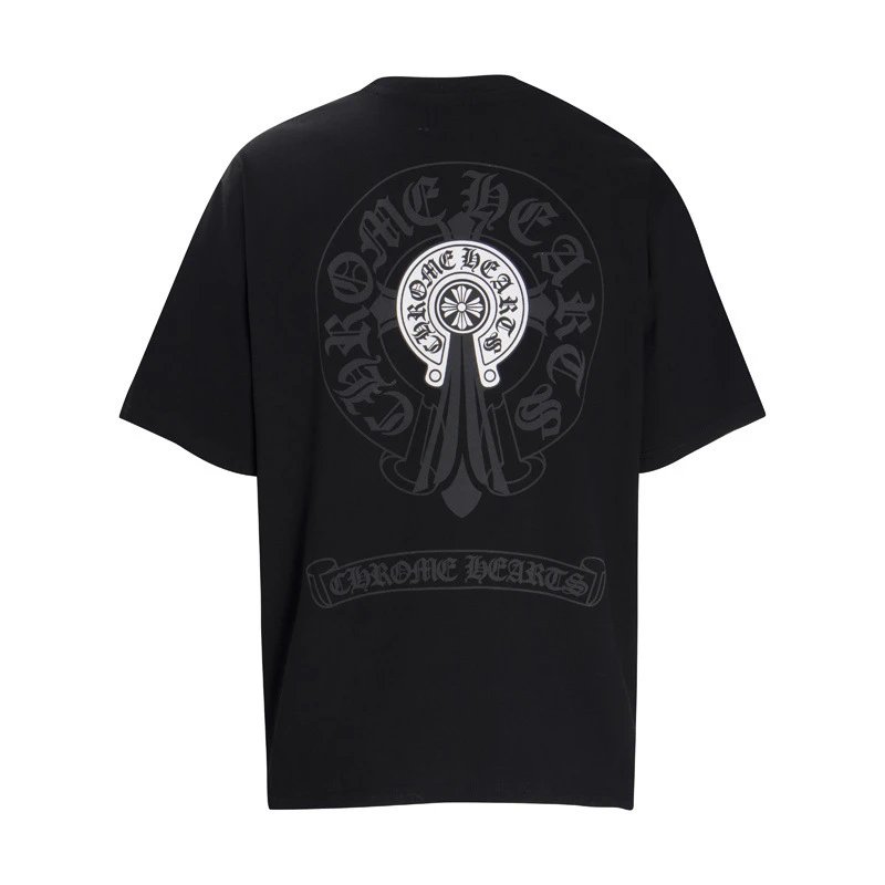 Chrome Hearts Logo Embroidered Black T-Shirt - 15