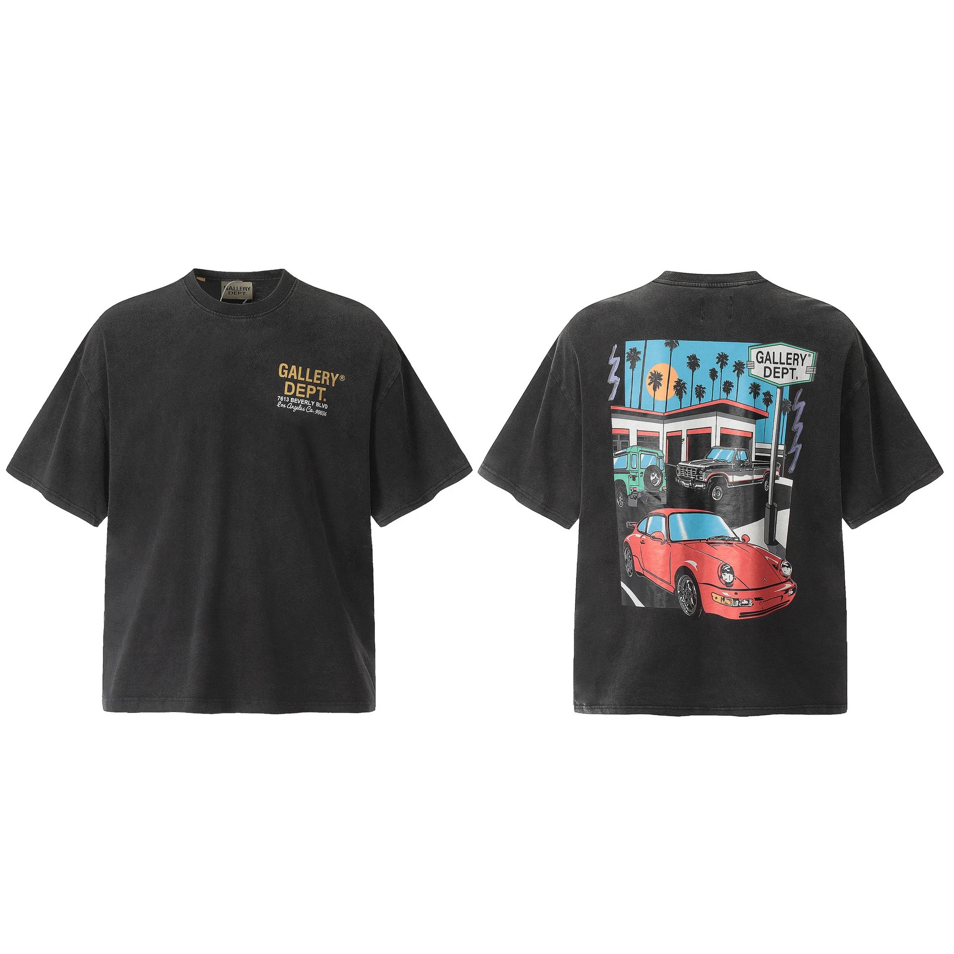 Gallery Dept. T-Shirts Oversized Graphic Print — D17 Black