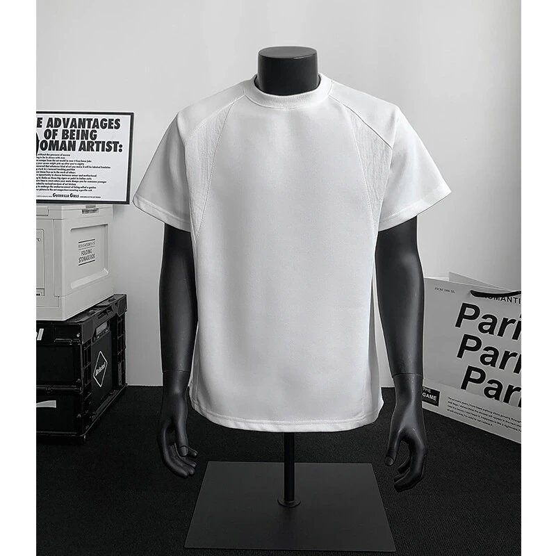 Design Minimalist Panelled T-Shirt White - 1