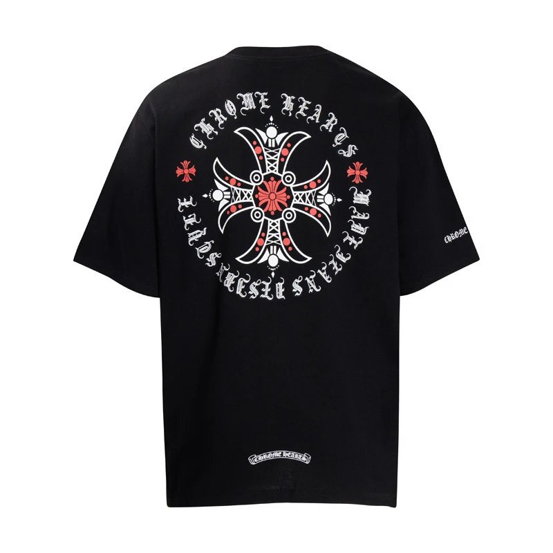 Chrome Hearts Logo Embroidered Black T-Shirt - 19