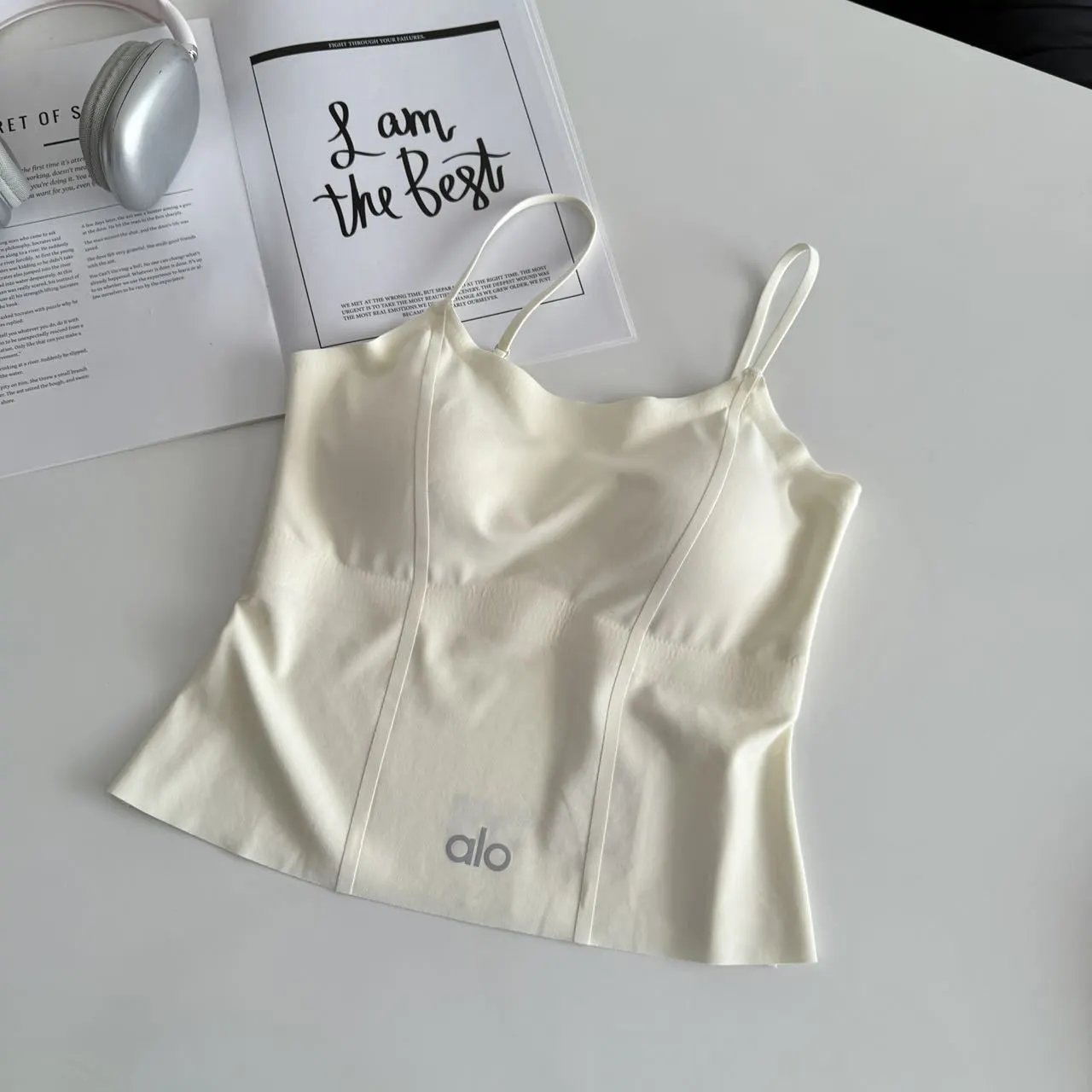 Alo Sculpt Bralette Camel Activewear Top - 6
