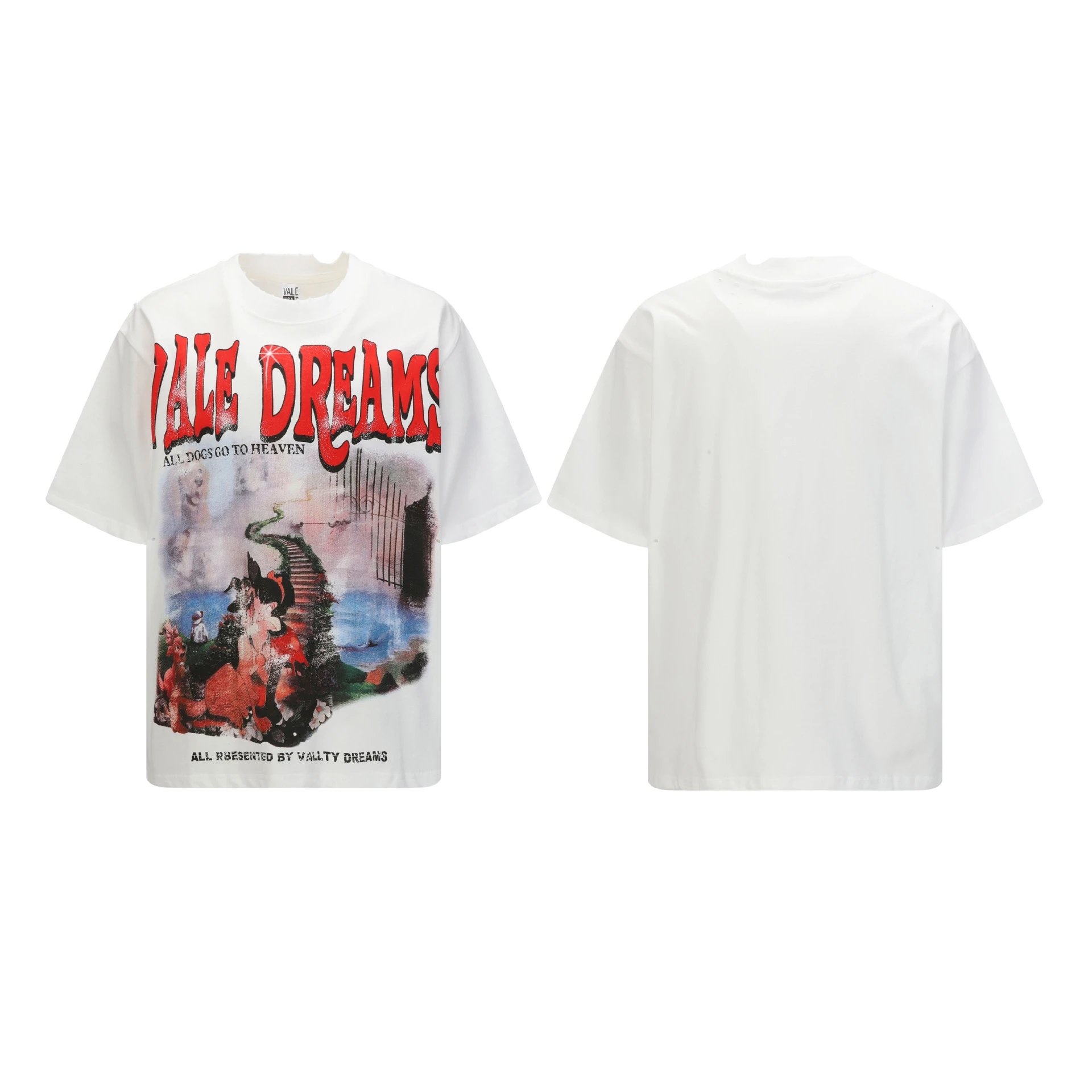 Design Vale USA Valley Dreams Alien Graphic T-Shirt Cream Wash T-Shirts - 13