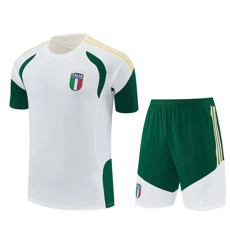 CBF Brazil Training Kit Black Orange Jersey and Shorts Sets - 6
