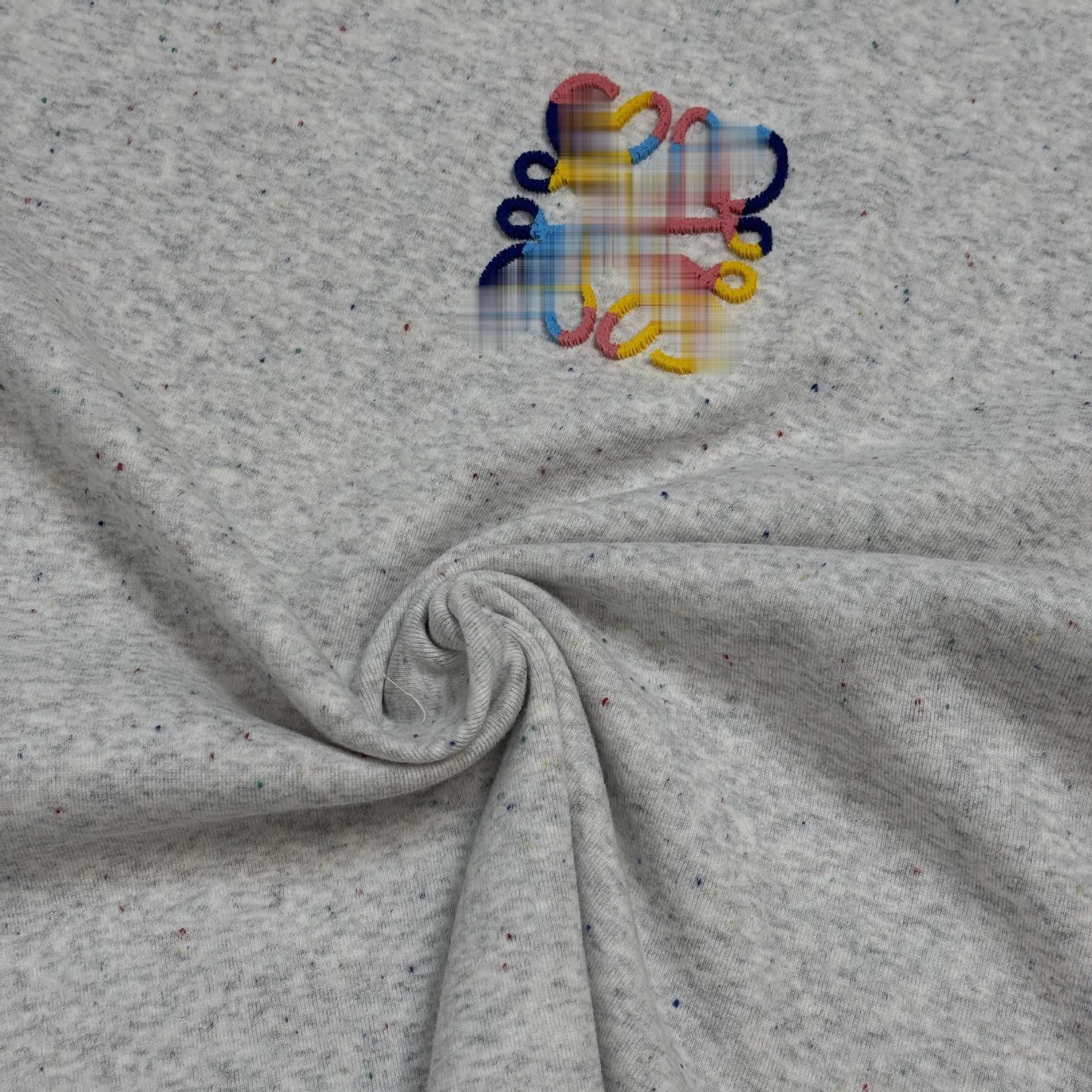 Design Speckled Pink T-Shirt with Abstract Rainbow Logo - 13