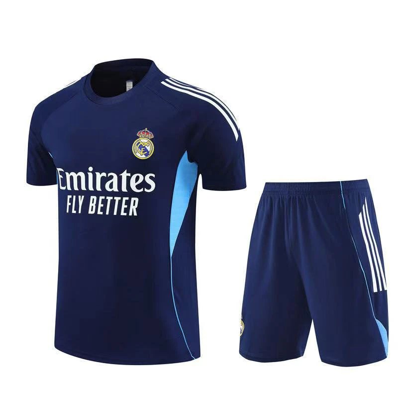 Real Madrid Training Kit Black Purple White Jersey and Shorts Sets - 9