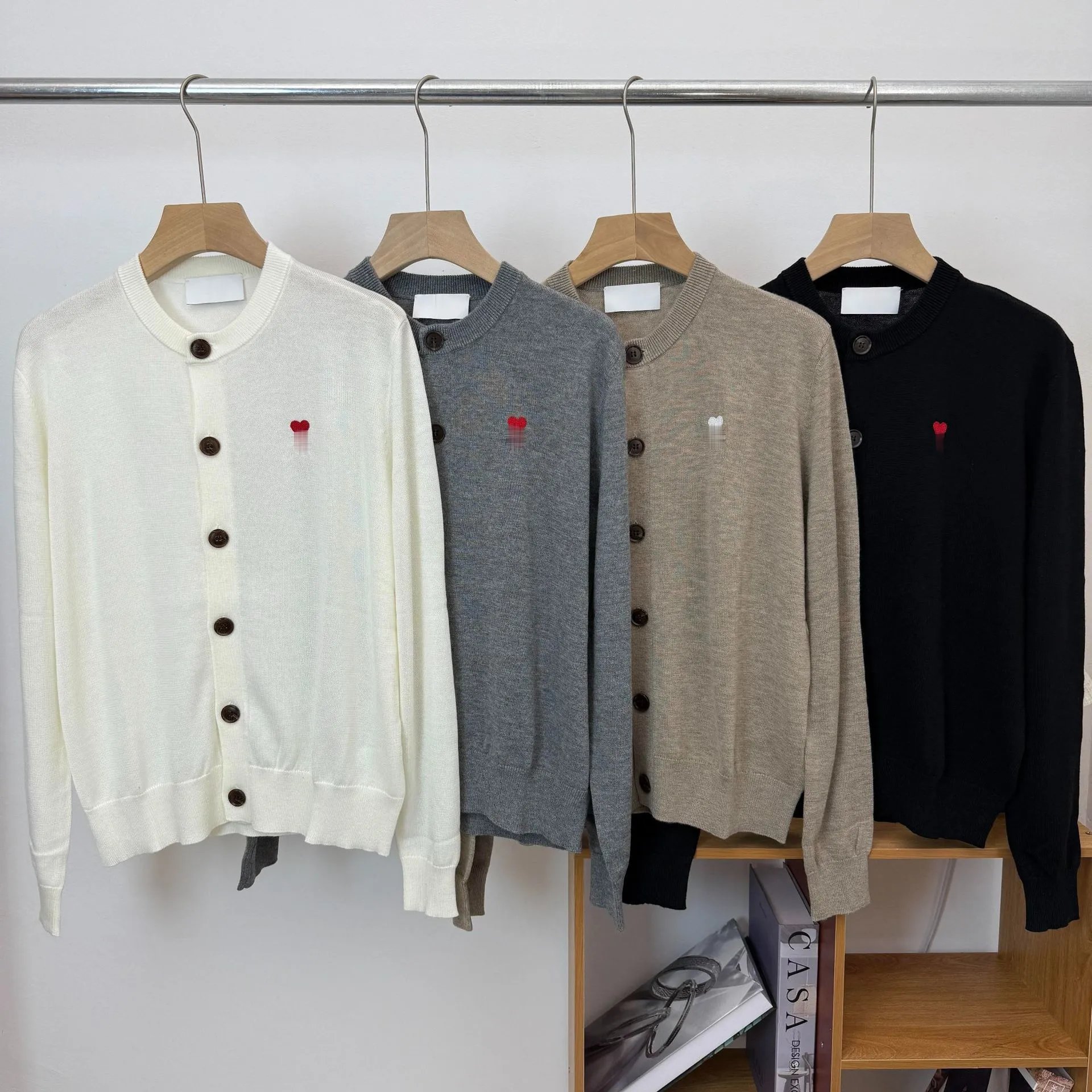 Design Knit Cardigan Beige Button-Front Cardigan - 3