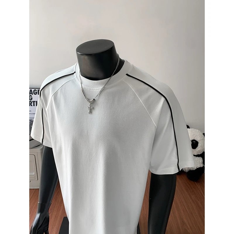 Design Contrast Trim Polo Black Polo Shirt - 44
