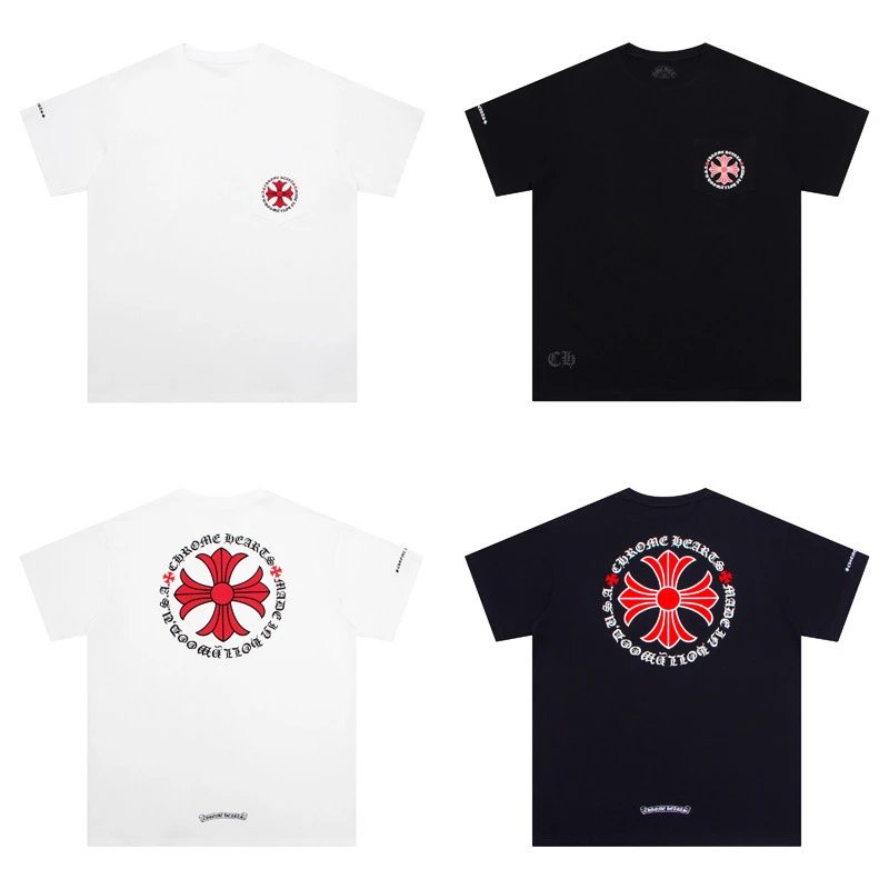 Chrome Hearts Logo Embroidered Black T-Shirt - 4