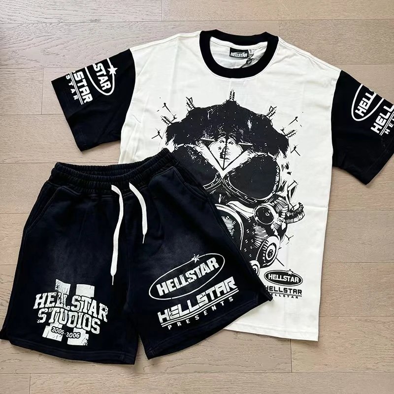 Hellstar Graphic Print Black Performance Shorts - 7