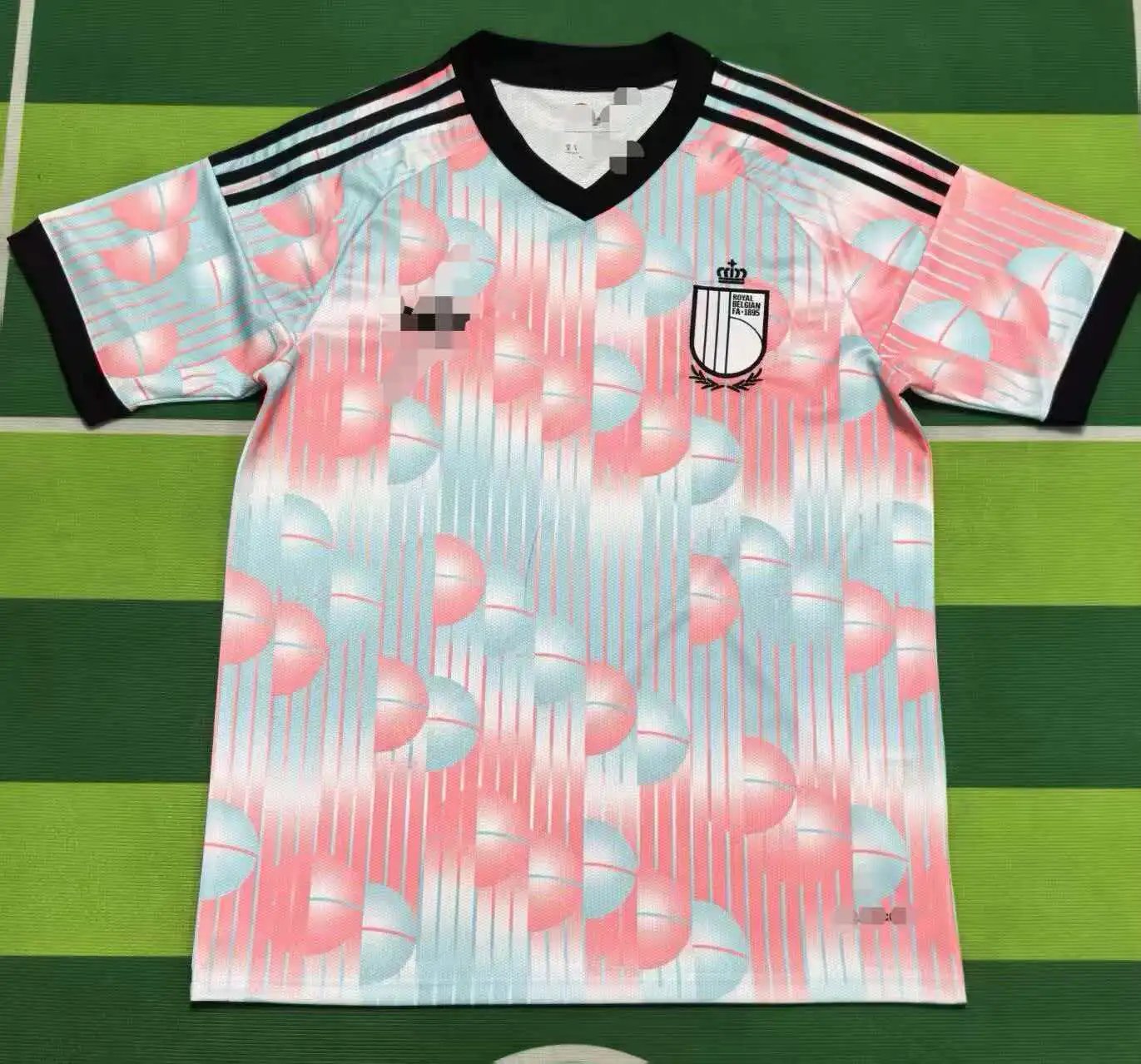 CBF Colombia National Team Retro Jersey Coral Striped Football Shirt Jersey - 3