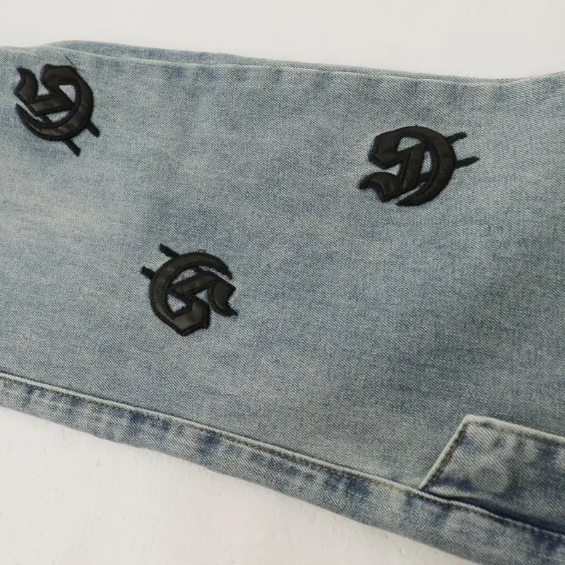 Godspeed Logo-Embroidered Distressed Black Flared Jeans - 26