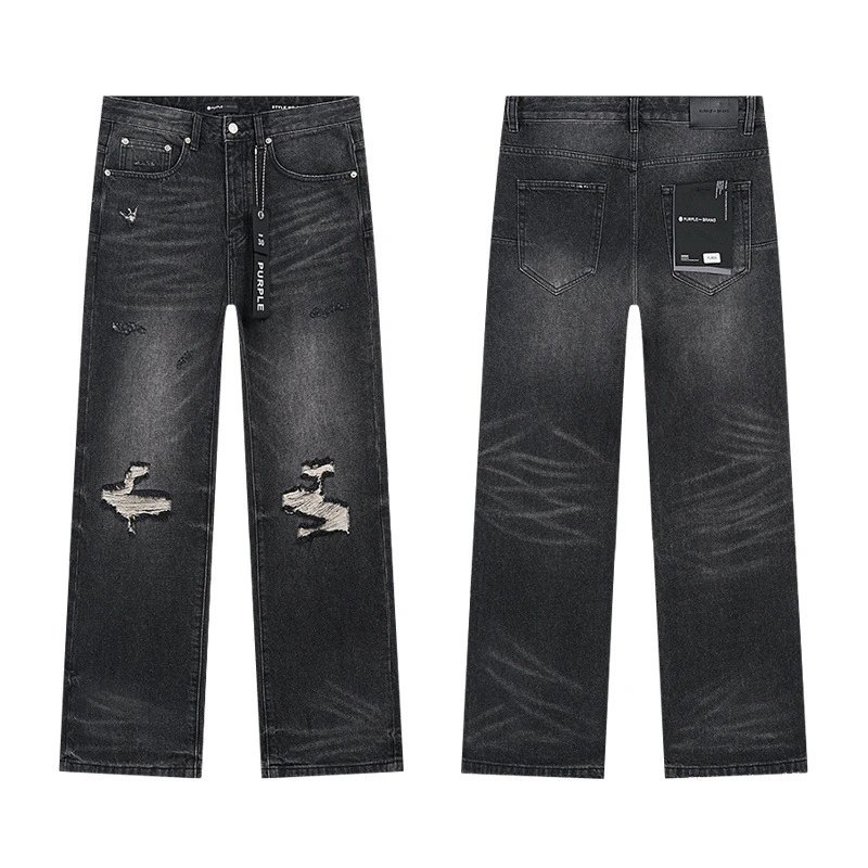 Purple Brand Paint Splatter Distressed White Jeans - 39