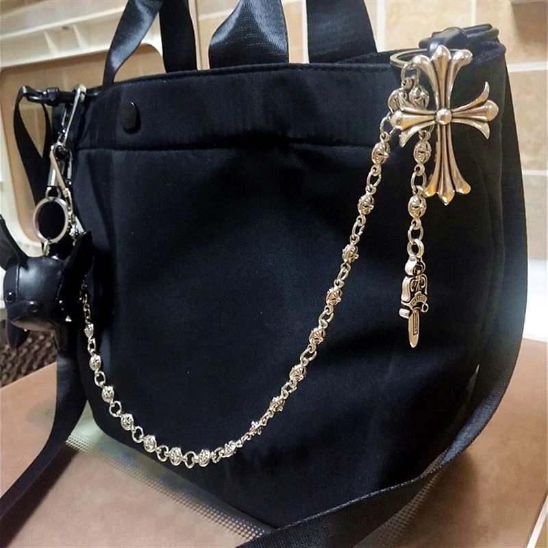Chrome Hearts Cross Pendant Chain and Baroque Pearl Necklace Set Silver Accessories Jewelry - 5