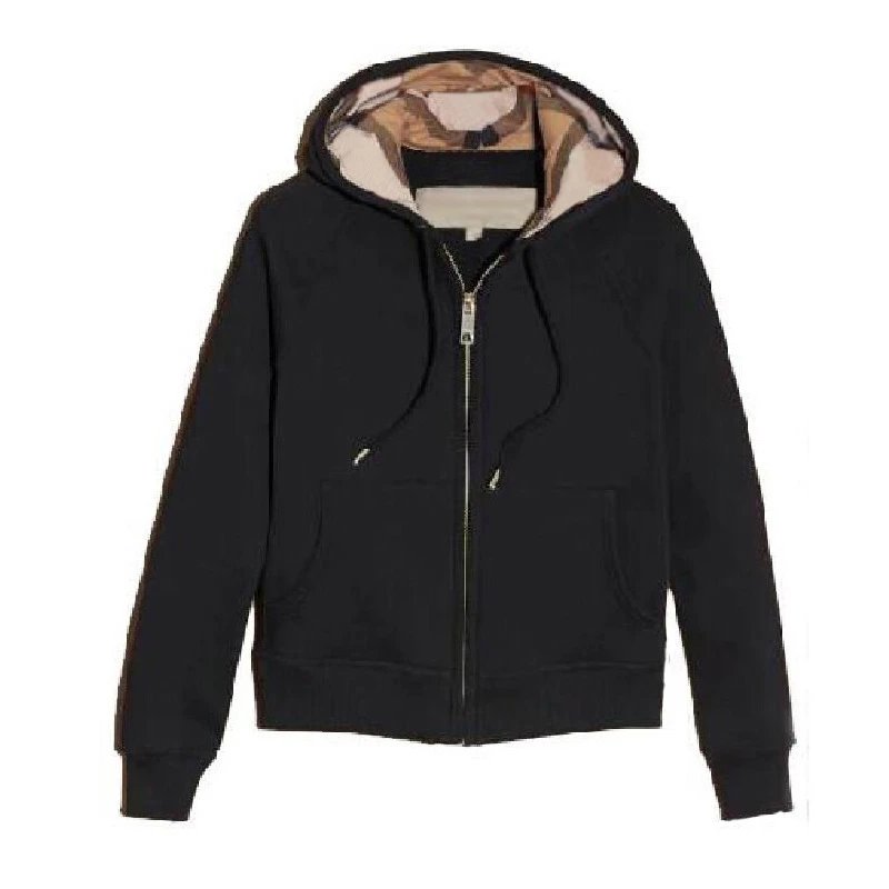 Burberry Black Zip-Up Hoodie Jacket
