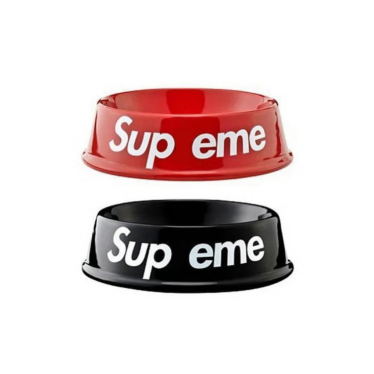 Supreme Red and Black Pet Bowl Set