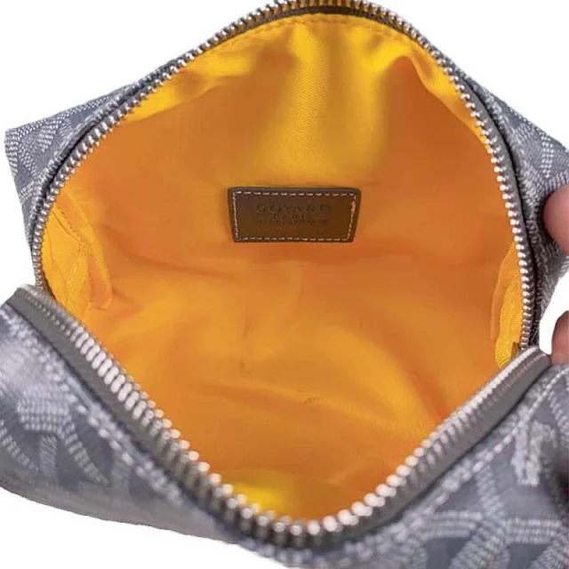 Goyard Travel Bags Goyardine Monogram Zip Cosmetic Pouch with Wrist Strap product detail image 5