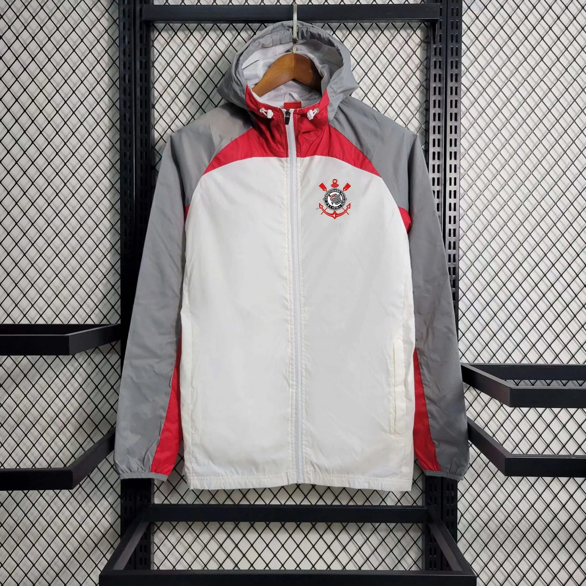 Corinthians Windbreaker Jacket White Gray Red