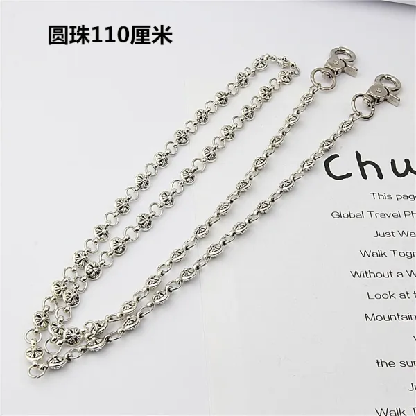 Design Floral Link Chain Strap Silver Accessories Jewelry - 1