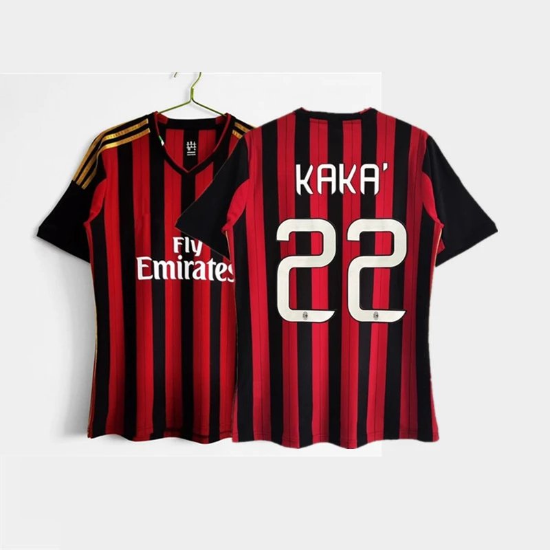 AC Milan Kaka #22 Home Jersey Red Black Stripes