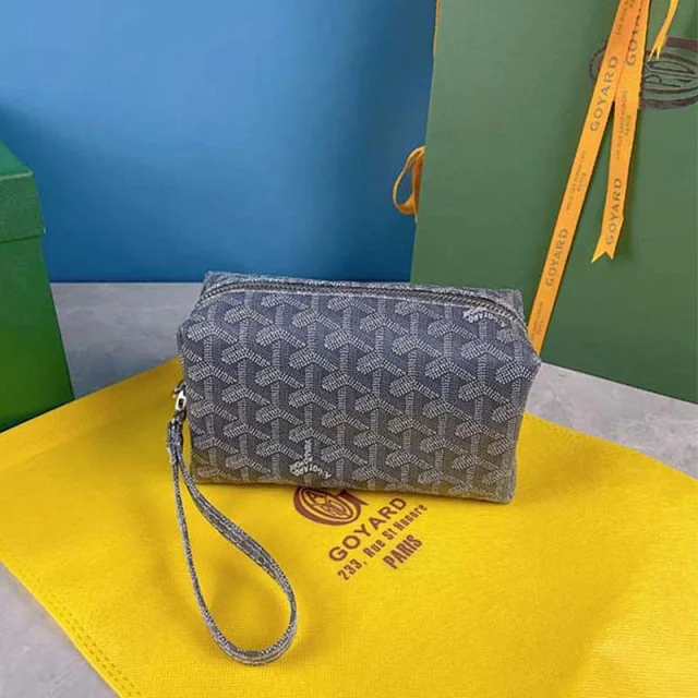 Goyard Travel Bags Goyardine Monogram Zip Cosmetic Pouch with Wrist Strap product detail image 1