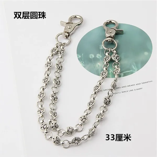 Design Double-Layer Beaded Chain Silver Accessories Jewelry - 1