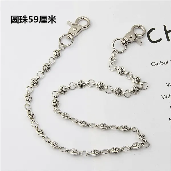 Design Floral Bead Chain Wallet Chain Silver Accessories Jewelry - 1
