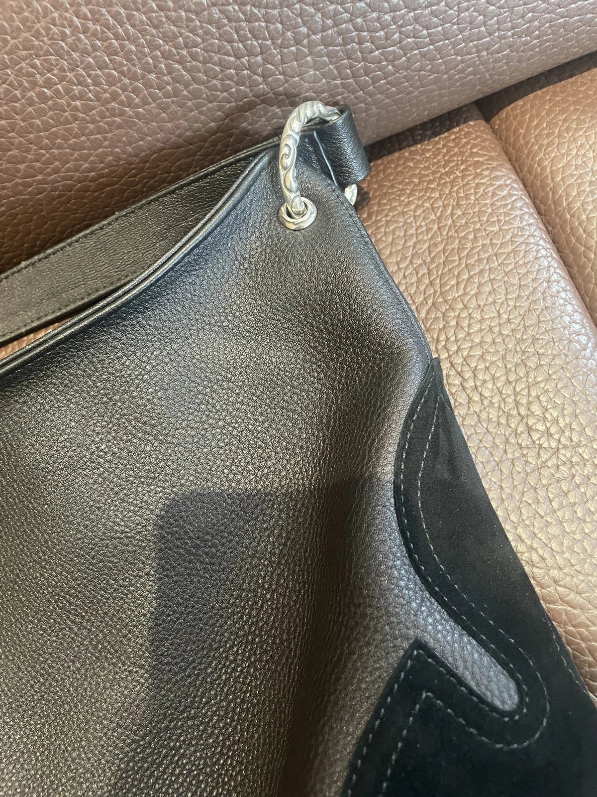 Chrome Hearts Cross Motif Hobo Bag Black Leather - 19