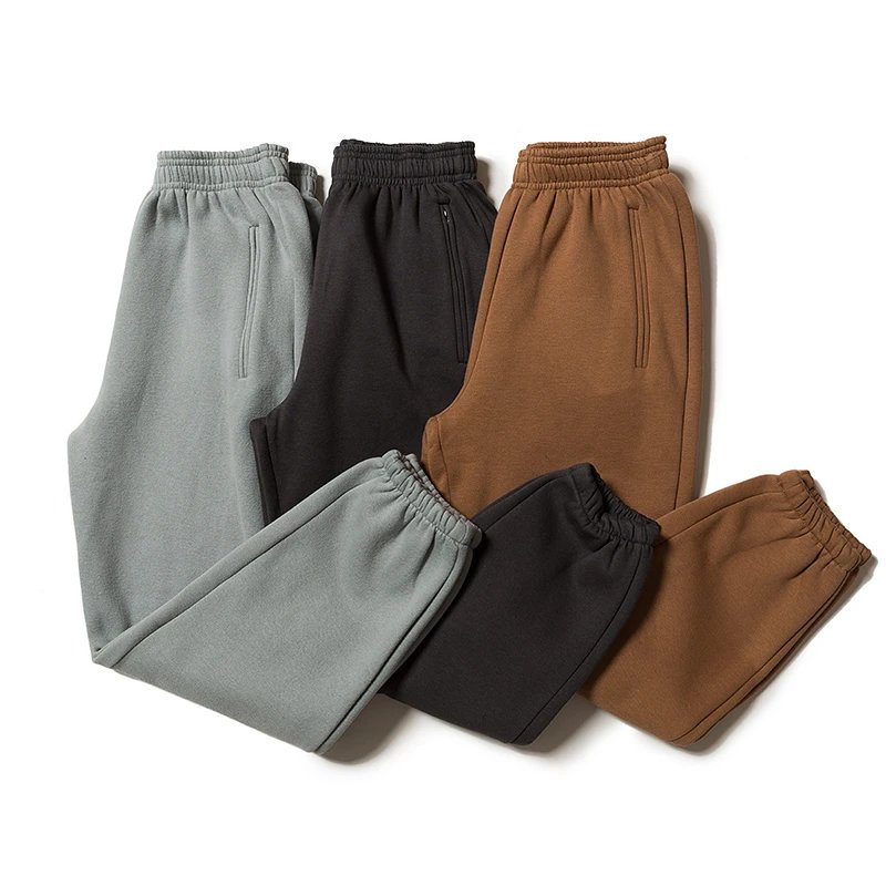 Unisex Grey Black Brown Elastic Waist Sweatpants