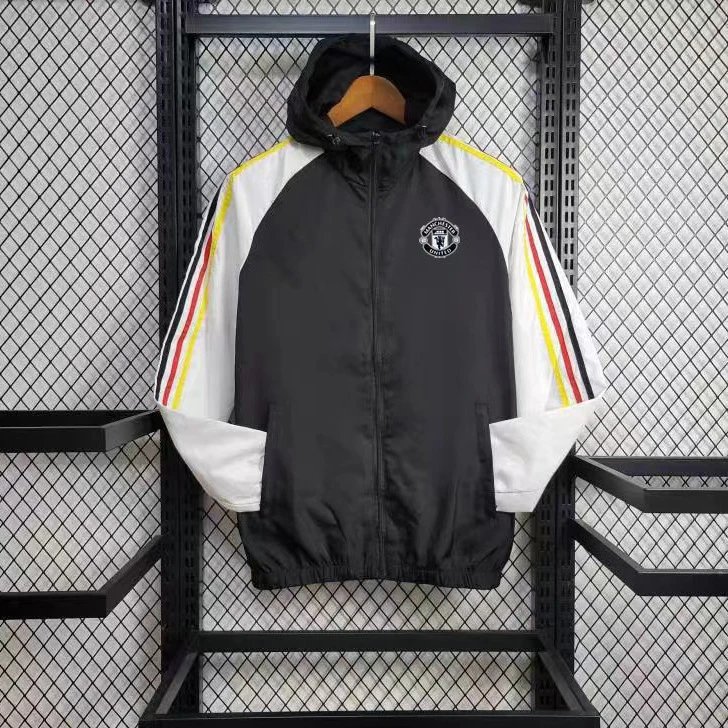 Manchester United Windbreaker Jacket Black / White / Red / Yellow