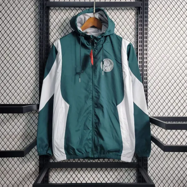 Palmeiras Windbreaker Jacket in Green and White - 1