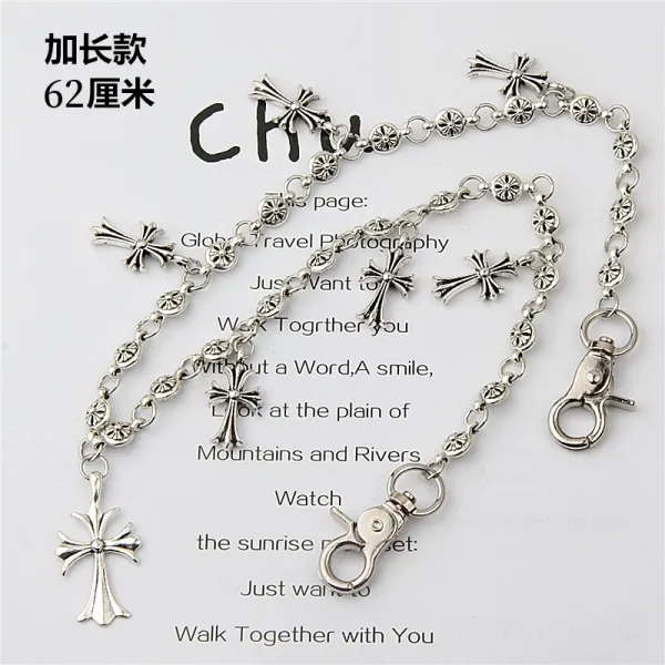 Chrome Hearts Cross Charm Chain Necklace Silver Jewelry - 1
