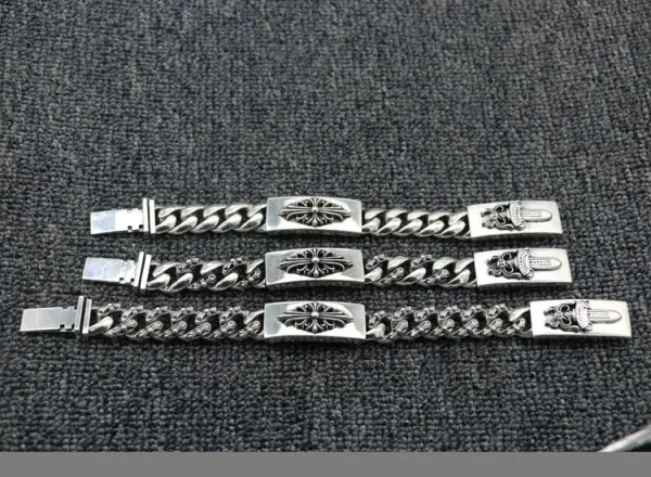 Chrome Hearts Classic Curb Chain Bracelet Silver Jewelry - 4