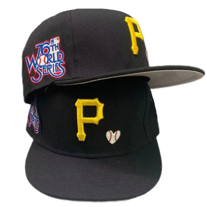 Pittsburgh Pirates 70th World Series Black Snapback Hat with Yellow P and Heart Patch - 199290