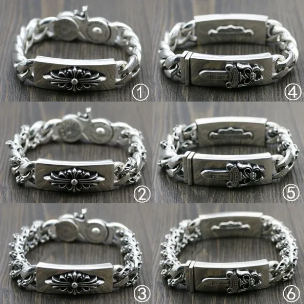 Chrome Hearts Classic Curb Chain Bracelet Silver Jewelry - 2