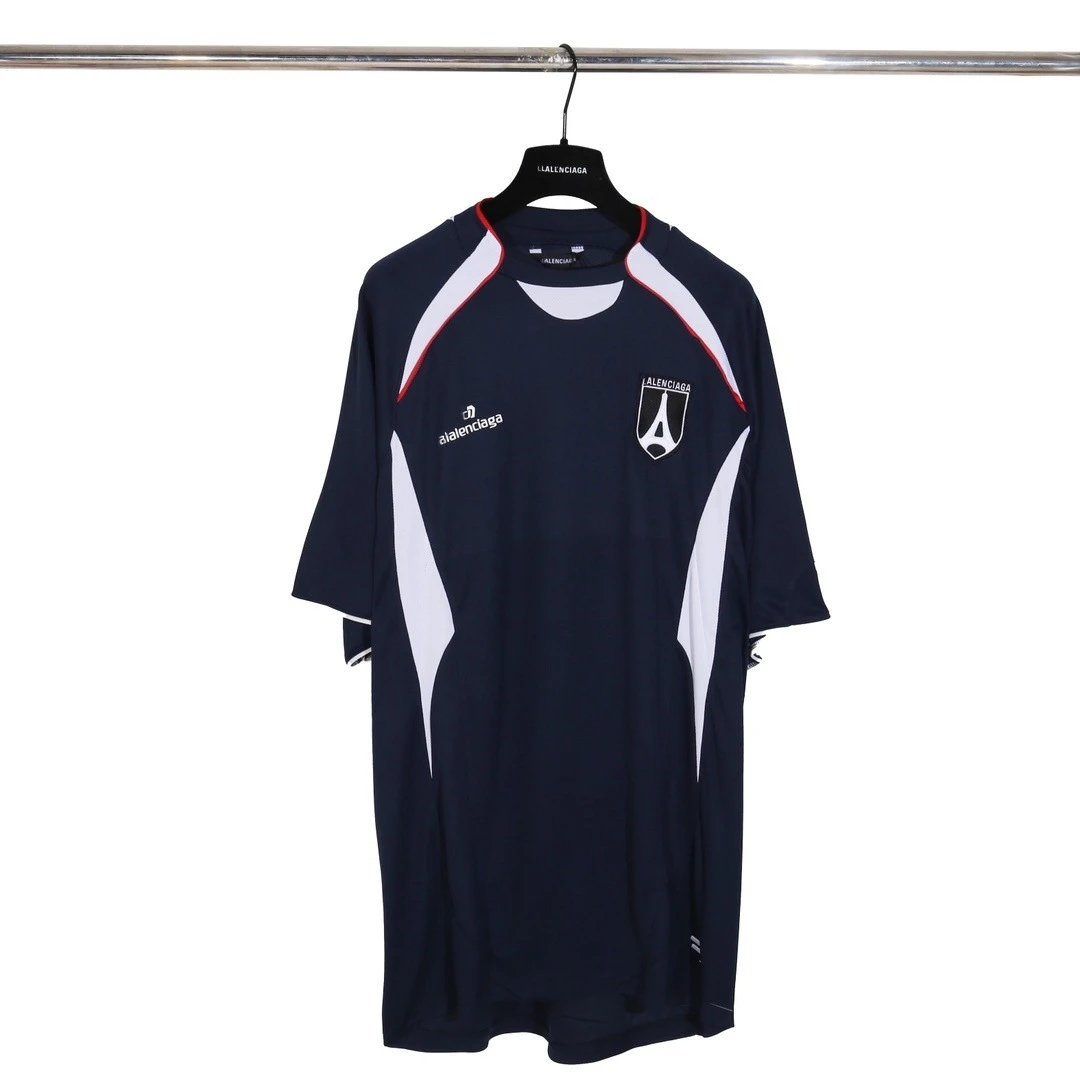 Balenciaga Navy Short Sleeve Jersey