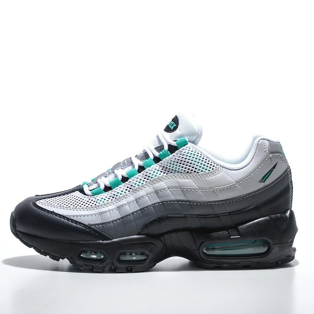 Gray, Black with Green Swoosh