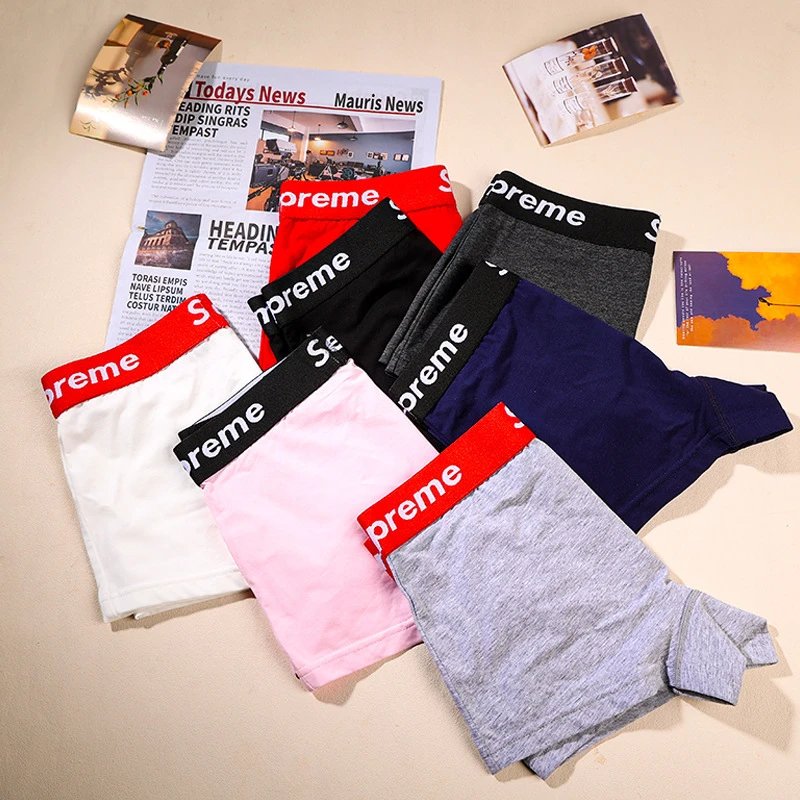 棉内裤女士中腰四角内裤夏季薄透气少女舒适无痕弹力大码平角裤