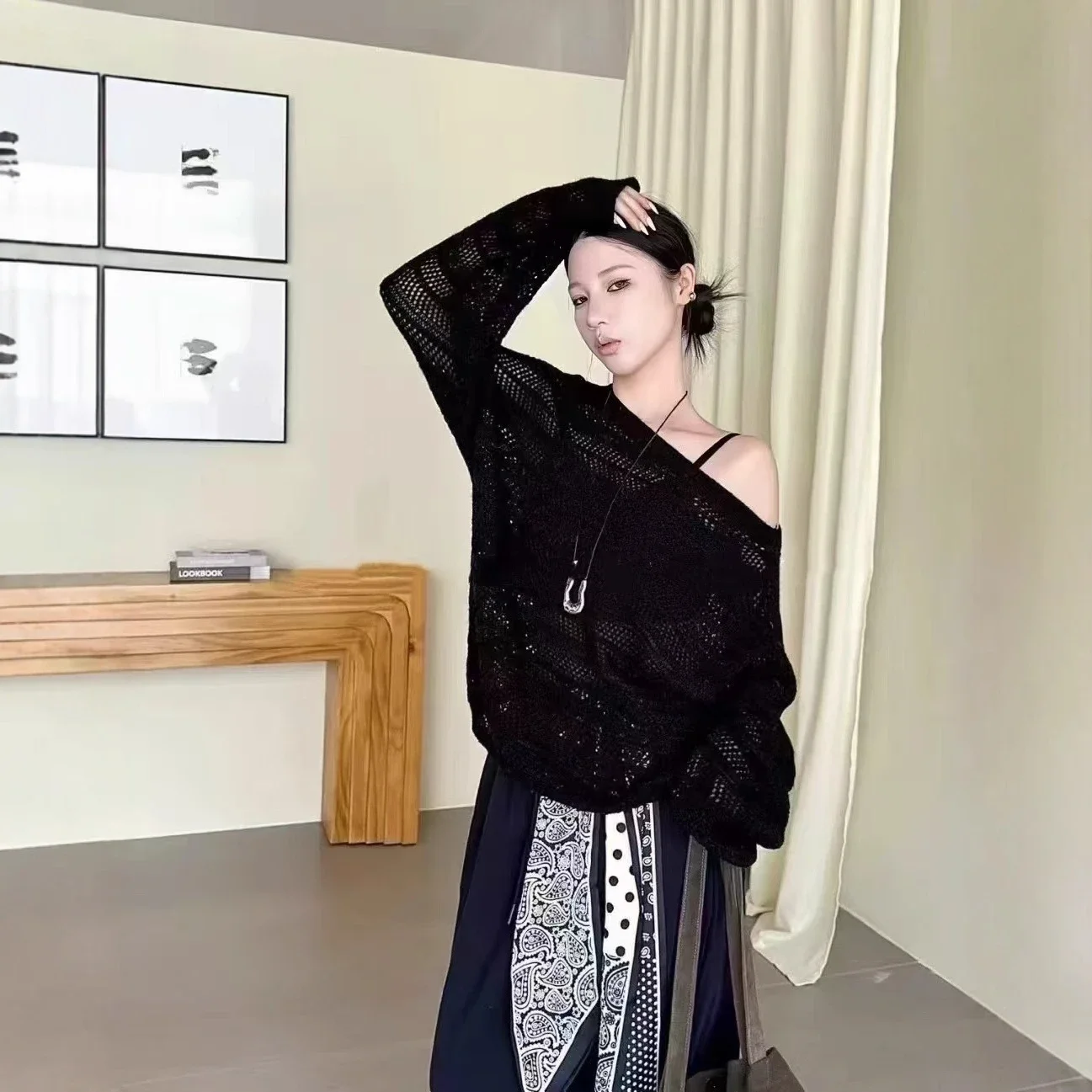 Women's Korean Lace Off-Shoulder Cover-Up