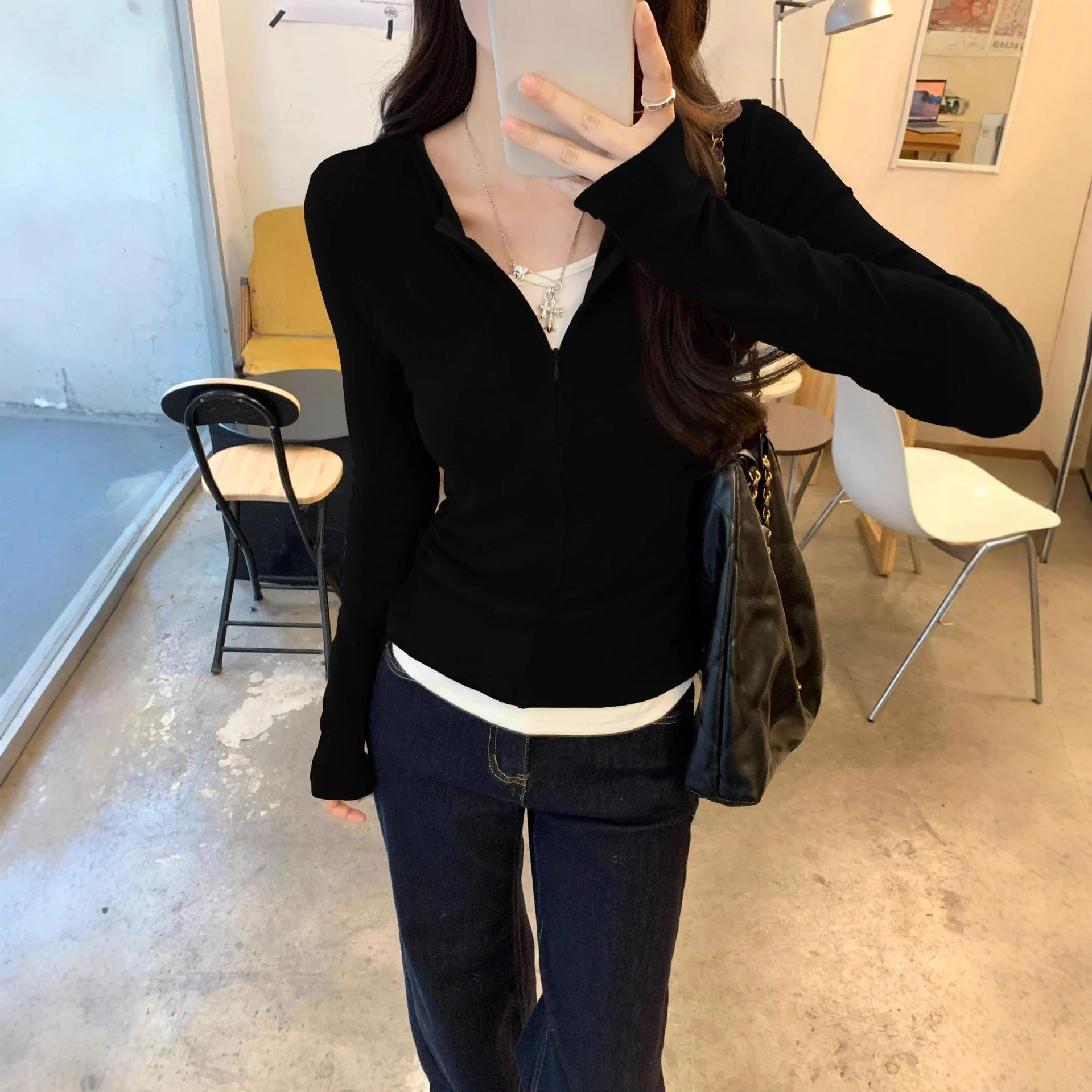 Women's Zip Mock Two-Piece T-Shirt