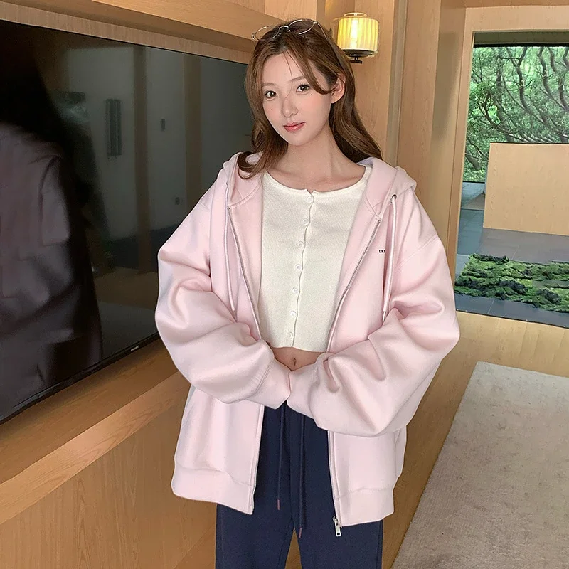 2025 Korean Women's Heavyweight Zip Hoodie