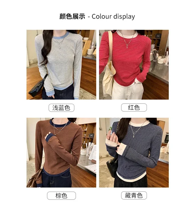 2025 Fall Women's Ribbed Longsleeve T-shirt Detail