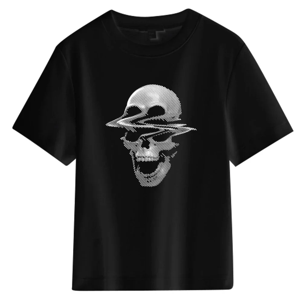 Unisex Plus Size Skull Print Tee