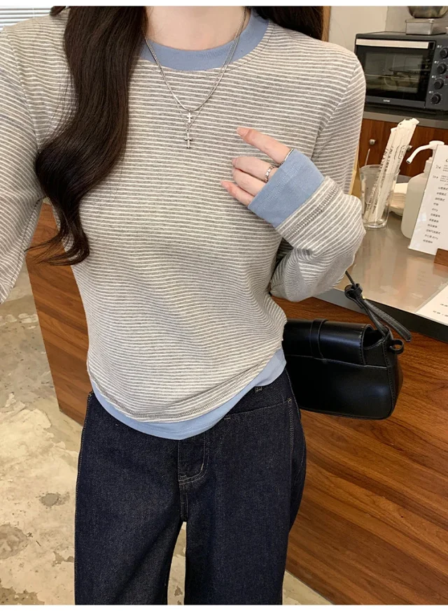2025 Fall Women's Ribbed Longsleeve T-shirt Detail