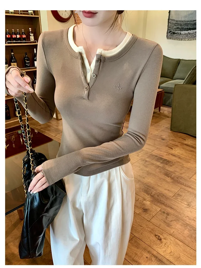 2025 Fall Women's Slim Layered Tee Detail